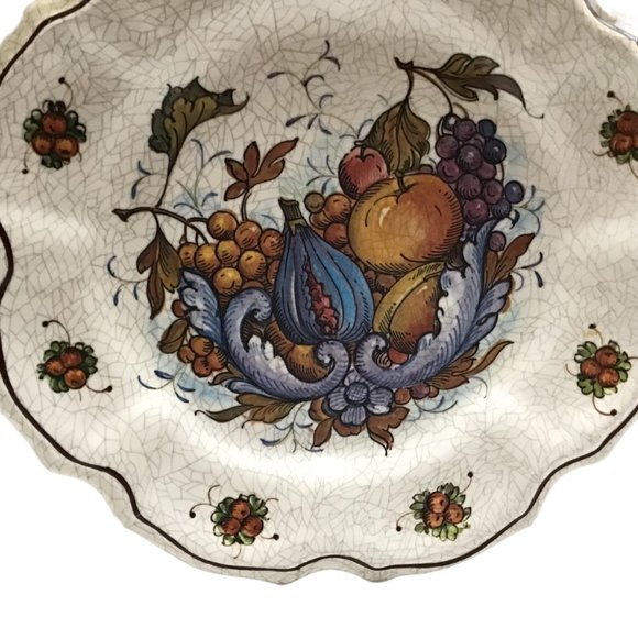 Vintage Italy Mebel Melamine Fruit Harvest Scalloped 10.5" Plate Serving / Decor - Picture 4 of 4